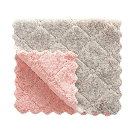 

Clearance! Nomeni Cleaning Supplies Kitchen Coral Towels 16 Absorbent Double Sided Dish Fleece 5Pcs Printing Cleaning Supplies Kitchen Towels Grey