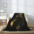 thumbnail image 2 of Sikiie Black And Gold Fire Dragon Cozy Flannel Fleece Throw Blanket: Lightweight & Thick for All Seasons - Perfect for Women, Men, & Kids"50"x40", 2 of 6