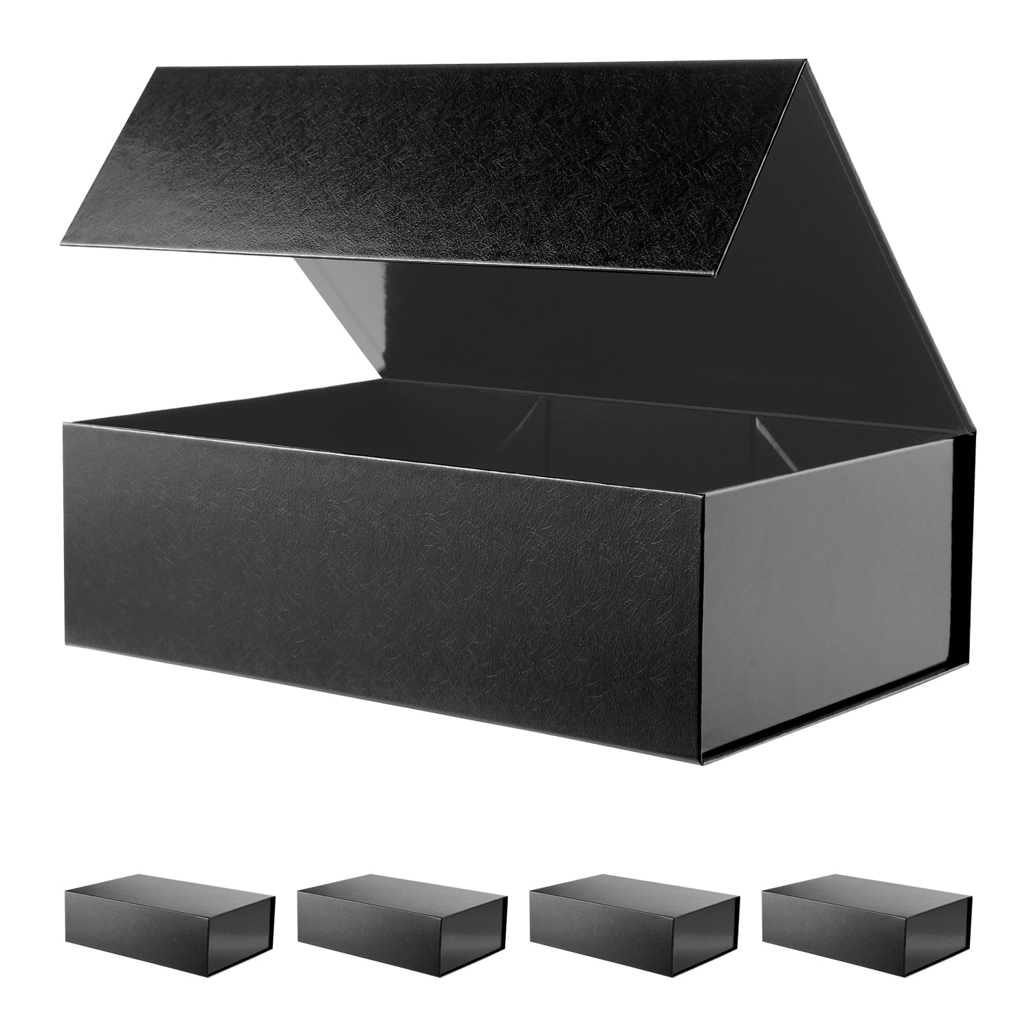 5 Gift Boxes 13.5x9x4.1 Inches, Black Gift Boxes, Large Gift Boxes with
