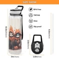 thumbnail image 3 of Cats Halloween Pumpkin Sports Water Bottle Portable Travel Mug 32oz BPA Free Leak Proof Straw Transparent Tritan for Gym Yoga Cycling Camping, 3 of 7