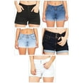 thumbnail image 6 of Women’s Low Waist Skinny Fit Jean Shorts with Fashionable Leg Cuff and Pockets Stretch Cotton Blend Trouser, 6 of 8