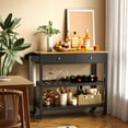 thumbnail image 4 of Kitchen Island Cart with Storage, Small Kitchen Island on Wheels, Black, 4 of 9