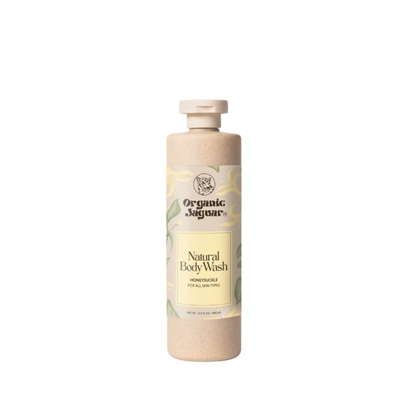 Jabón corporal natural Jaguar orgánico con gel de aloe vera y jabón de baño y ducha de madreselva, limpiador para el cuidado del cuerpo, deja la piel suave e hidratada, sin perfume, sin sulfato ni par
