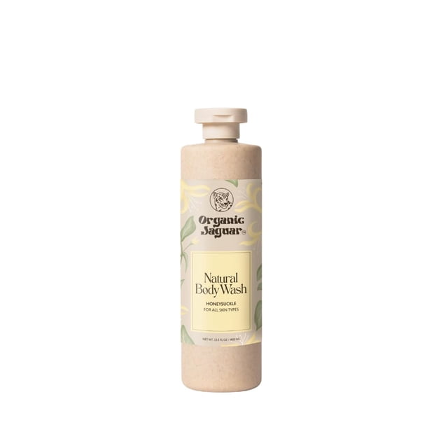 Jabón corporal natural Jaguar orgánico con gel de aloe vera y jabón de baño y ducha de madreselva, limpiador para el cuidado del cuerpo, deja la piel suave e hidratada, sin perfume, sin sulfato ni par
