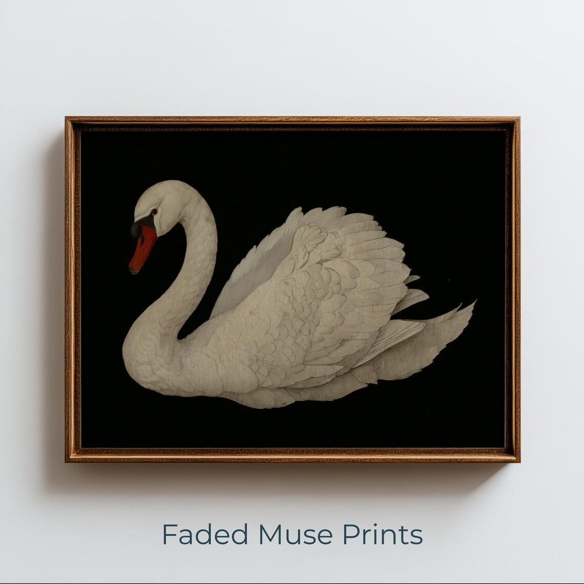 White Swan Watercolor Wall Art Print, Minimal Neutral And Elegant Decor