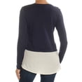 thumbnail image 2 of Maison Jules Womens Applique Layered Embellished T-Shirt, 2 of 2