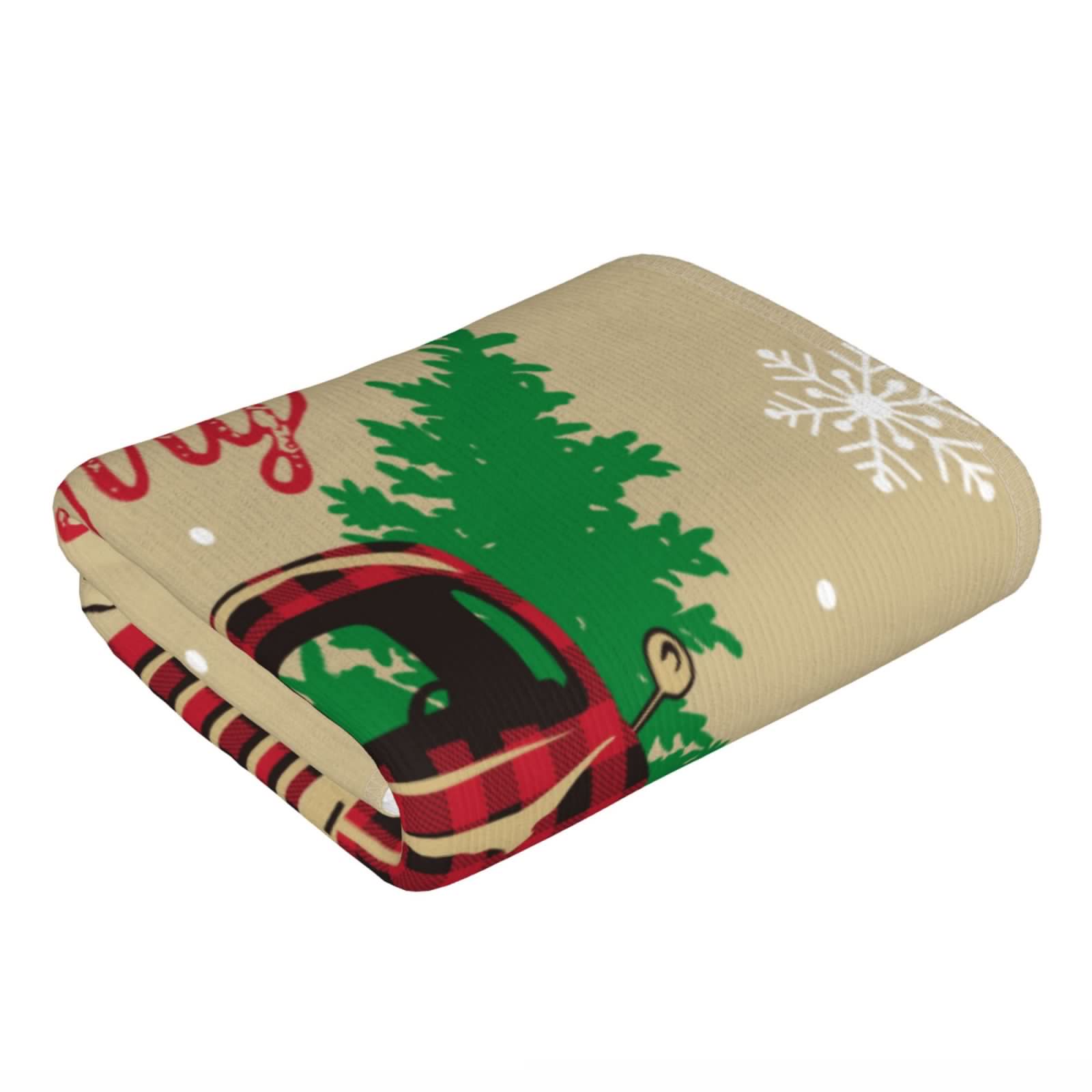 thumbnail image 3 of Kll Christmas Vintage Red Truck Ultra Absorbent & Soft Hand Towels For Bath, Hand, Face, Gym And Spa-27.5x16in, 3 of 9