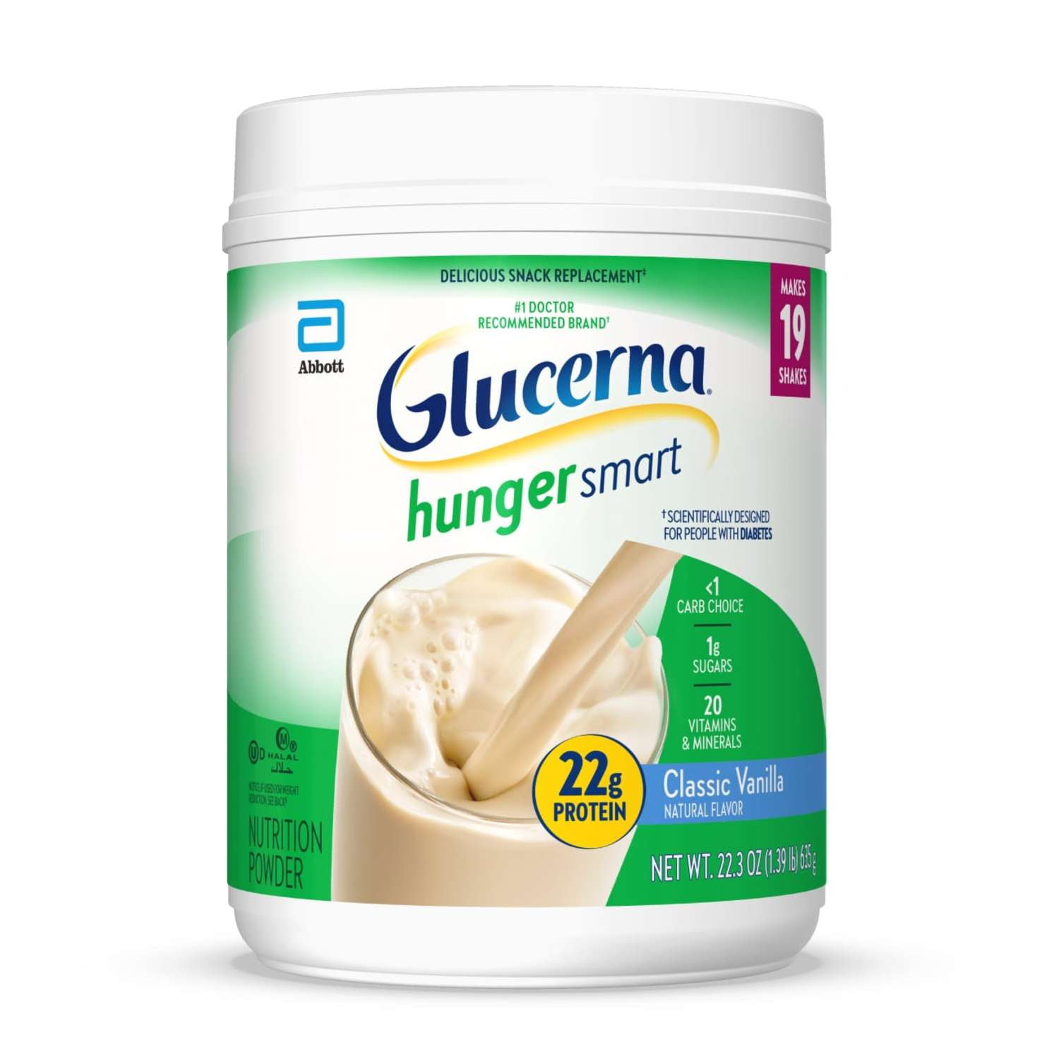 Glucerna Hunger Smart Diabetes Care Powder, Classic Vanilla, 22.3 Oz