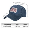 thumbnail image 5 of DouZhe Adjustable Washed Cotton Baseball Cap - Usa Us Flag American Prints Vintage Dad Hat Unisex Sports Caps (Blue), 5 of 7