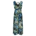 thumbnail image 4 of Verycand Women's Deep V Neck Printed Open Back Tie Belted Holiday Long Dress, 4 of 4