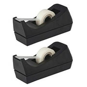 Desktop Tape Dispenser - Non-Skid Base - Weighted Tape Roll Dispenser - Perfect for Office Home School (Tape not Included) - (2-Pack)