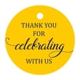 thumbnail image 1 of 100 Pcs Personalized Round Paper Tags - Thank You For Celebrating With Us Wedding Favor Gift Hang Tags Circle, 1 of 1
