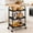 Black, variant on CONCETTA 3-Tier Utility Rolling Cart, Metal Mobile Storage Rack with Lockable Castors for Office, School, Bathroom, Pink