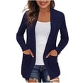 thumbnail image 2 of ClodeEU Women's Knit Cardigan,Long Sleeve Open Front Sweaters Cardigan,Loose Casual Lightweight Cardigan Blue,Womens Plus M, 2 of 6