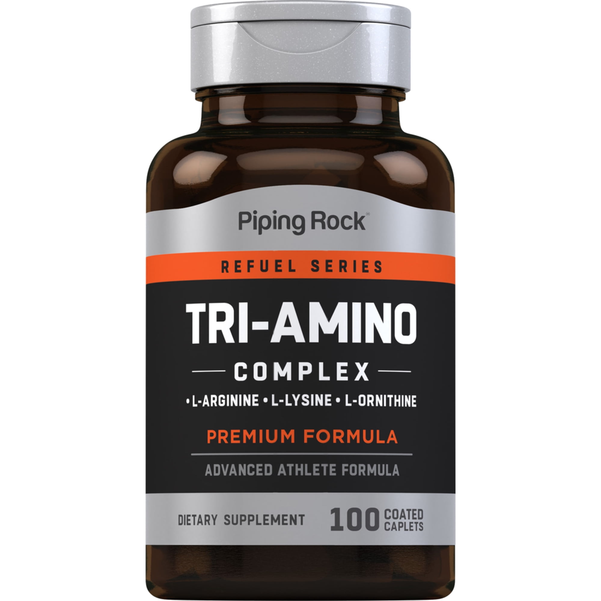 Tri Amino L-Arginine L-Ornithine L-Lysine | 100 Coated Caplets | by Piping Rock