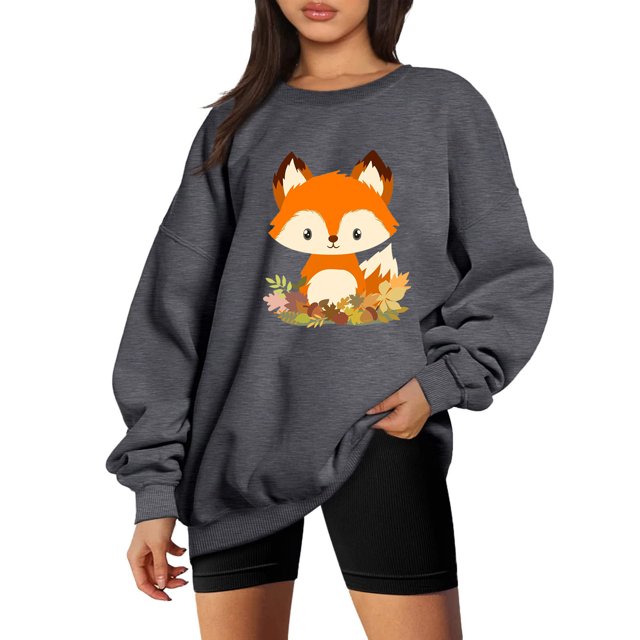 Chandails à Capuchon pour Adolescents Femmes Hiver Aguichant Col Rond Manches Longues Hauts Imprimés Réguliers Chandails à Capuchon Chandail en Molleton Blouse Grande Taille Tenues de Vacances pour Femmes en Liquidation