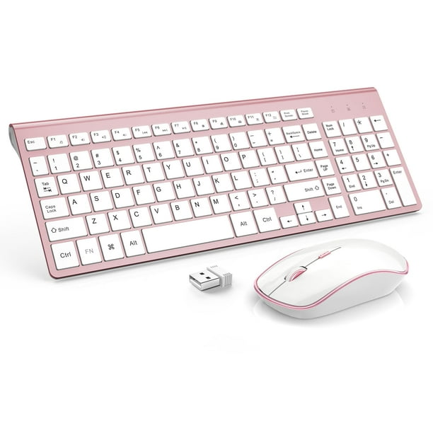 Combo de teclado y ratón JOYACCESS Ergonomic Wireless Rosa