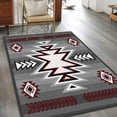 thumbnail image 4 of 4x6 Washable Area Rug, Gray Pattern Retro Bohemian Non-Slip Rectangle Rug for Living Room Office, Square Abstract Geometric Indoor Accent Floor Mat for Home Decor, 4 of 9