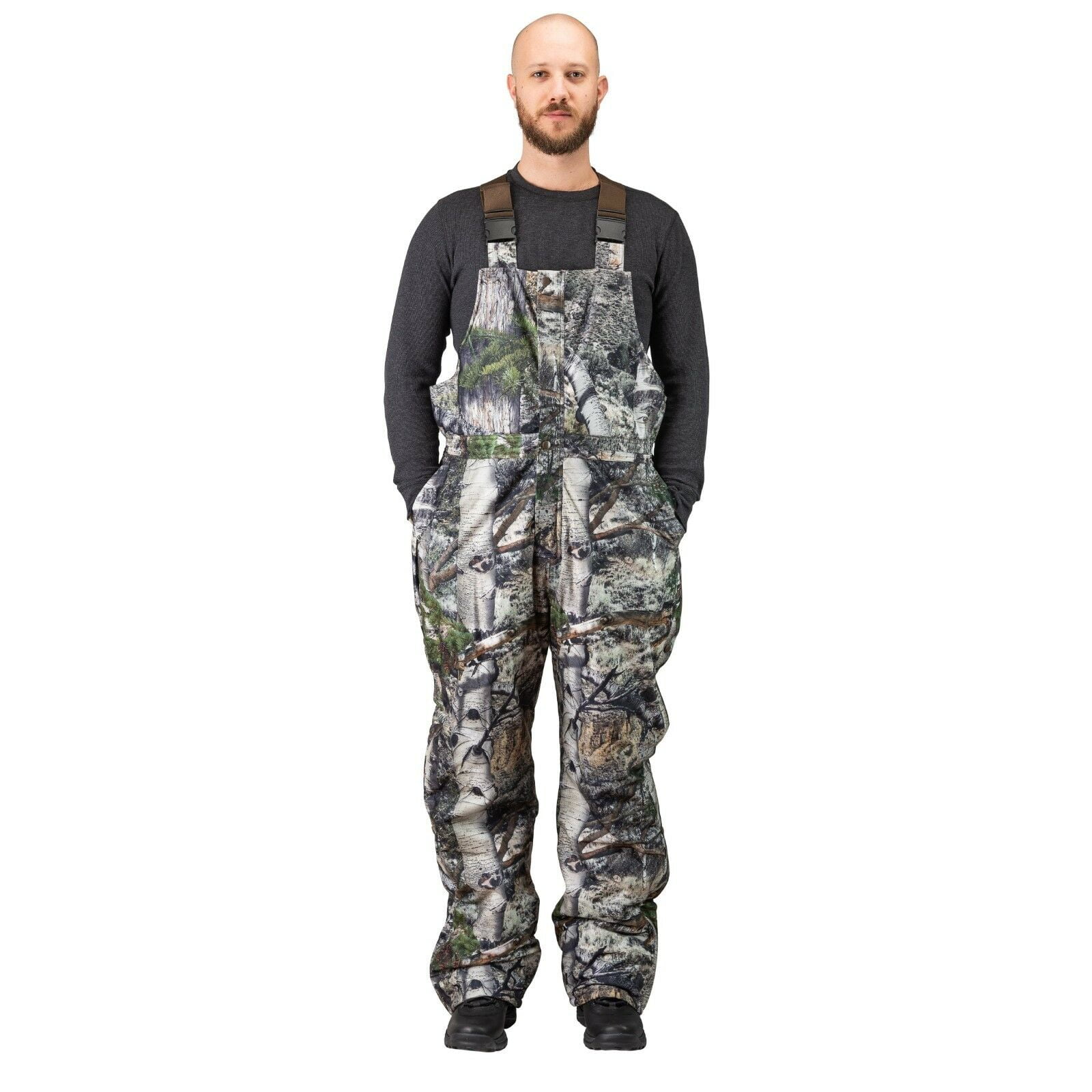 Men's Insulated & Waterproof Camo Bib Overalls Mossy Oak Pattern