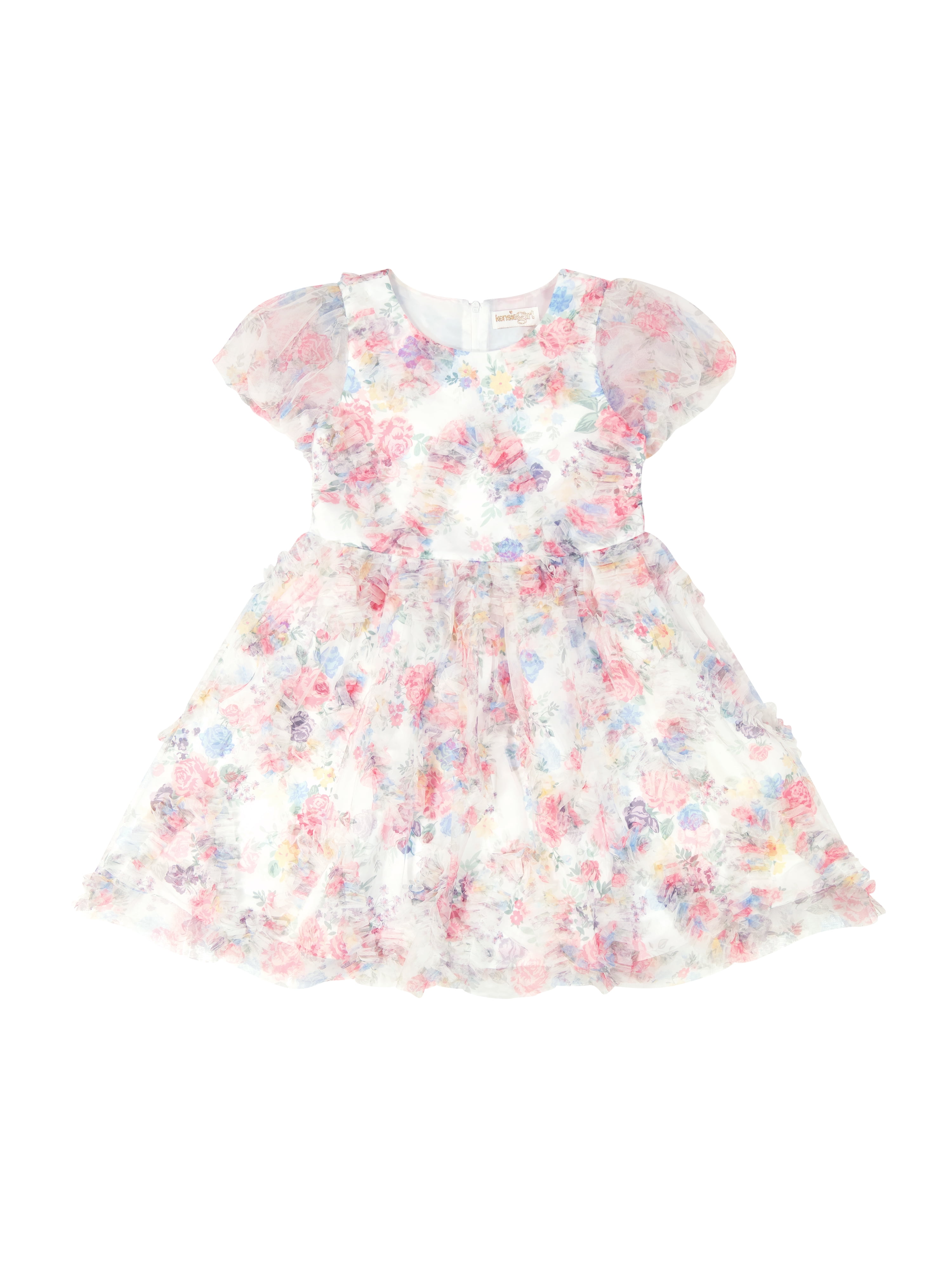Kensie Girl Short Sleeve Allover Printed Ruffle Dress, Sizes 4-16