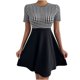 thumbnail image 1 of Moda mujer verano sexy adelgazamiento patchwork cuello redondo mini vestido Fridja  qw1284, 1 of 8