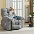 thumbnail image 6 of Recliner Chair for Adult, Recliner with Massage&Heating, Manual Recliners, Upholstery  Rocking Sofa Chair, Gray, 6 of 8