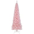 thumbnail image 1 of Gymax 8 FT Artificial Pink Christmas Tree w/ 1000 Branch Tips Folding Metal Stand, 1 of 10