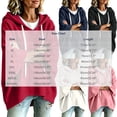 thumbnail image 4 of AKOEE Oversized Hoodies Women 3/4 Length Batwing Sleeve Drawstring Hooded Sweatshirts Plus Size Casual Sweaters (S, Red), 4 of 6