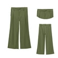 thumbnail image 3 of Teen Girl Uniform Pants Skinny Fit Stretch Pants With Pockets Flare Leg Pants Green Pants Back To School Outfits For Teen Girls Teen Cute Clothes For Girls 13-14 Years, 3 of 5