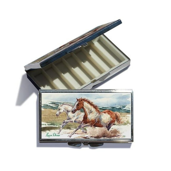 Lissom Design 62169 2 x 3.25 x 0.5 in. Pill Box - Wild Mustang