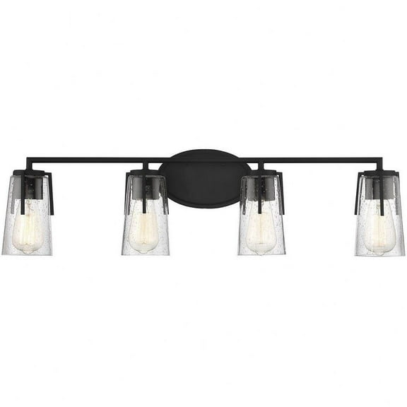 4 Light Bath Bar-8.5 inches Tall By 32 inches Wide-Black Finish Bailey Street Home 159-Bel-4487601