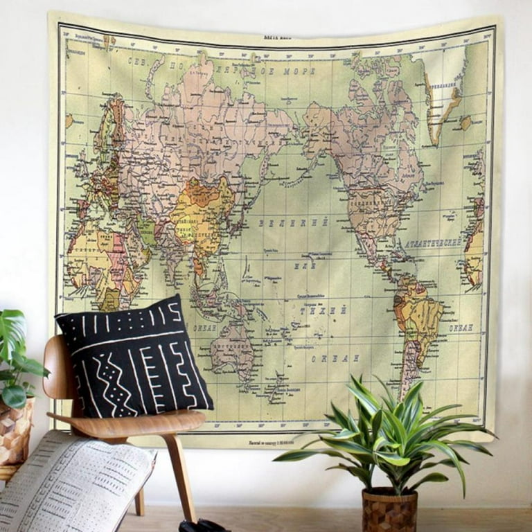 World Map Tapestry Wall Hanging Colorful Map Dorm Decor Bedroom Living Room Walmart