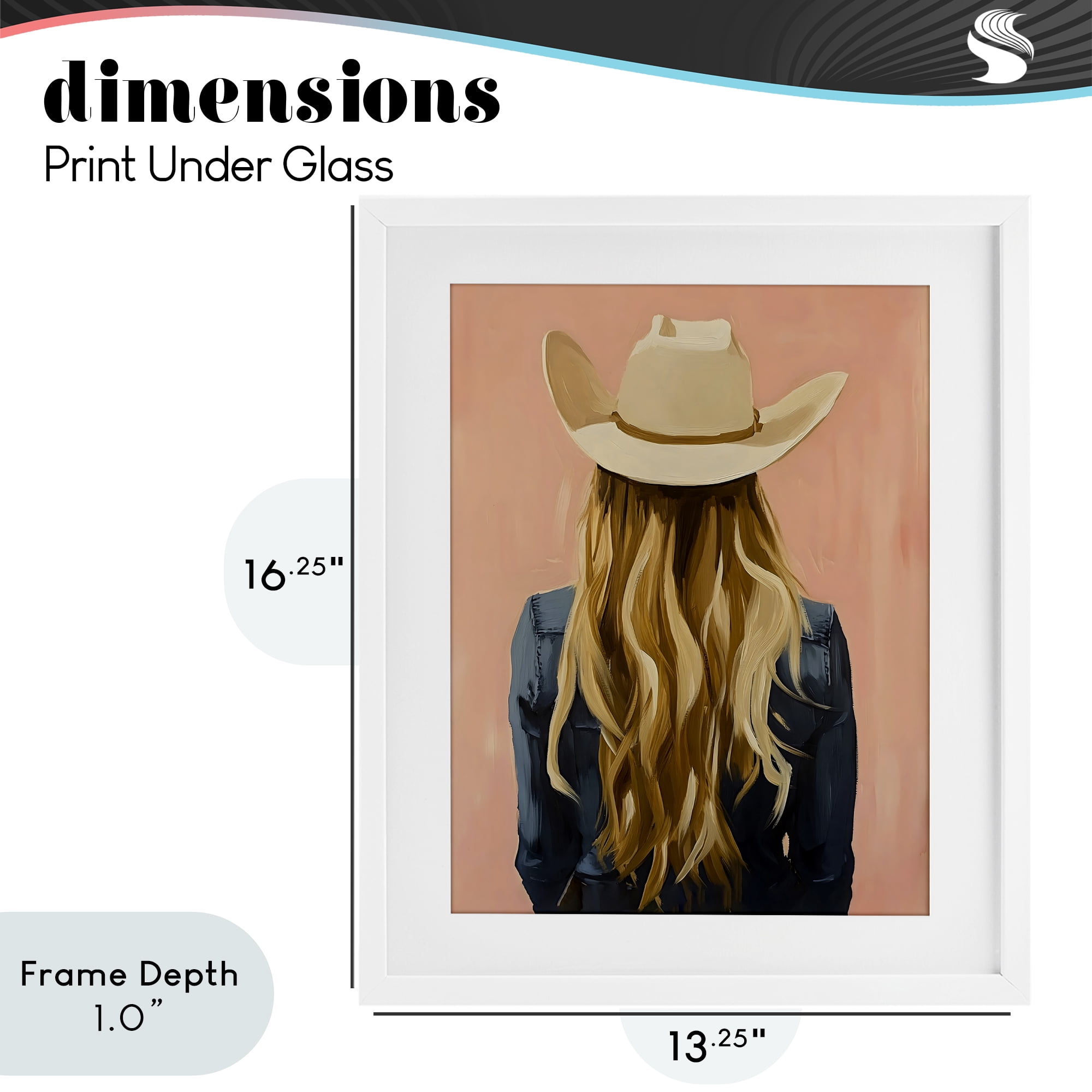Stupell Industries Blonde Cowgirl Back View White Framed Print Under Glass, design by The Prints Vibe
