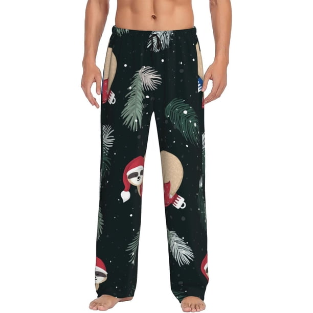 Fotbe Baby Sloths Sleeping Pantalones de Pijama para Hombre, Pantalones de Dormir, Pantalones de Casa con Cintura Ajustable y Bolsillos-X-Large