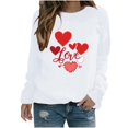 thumbnail image 2 of SOOMLON Valentines Day Tee Shirts Women Couple Valentines Gift Tunic Long Sleeve Crew Neck T Shirts Funny Love Heart Graphic Tshirts Fashion Valentines Clothes 2025 White M, 2 of 3
