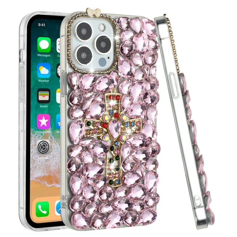 iPhone 13 Pro Max Phone Case, Slim Protective Diamond for iPhone 13 Pro Max Phone  Case Pink 