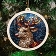 thumbnail image 2 of Cheerful Christmas Ornament, Hanging Decor for Christmas Tree or Rearview Mirror, Gift for Men & Women, Family & Colleagues, Stained Glass Suncatcher Ornament, Cheerful Ornament 2025, 2 of 6