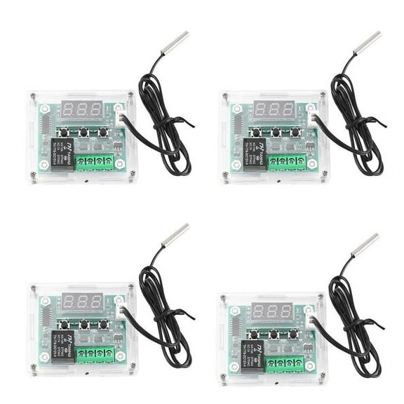 4X W1209 DC 12V Thermostat Temperature Control Switch Thermometer Controller with Digital LED Display with Case