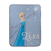 Frozen Winter Frost Adventures Kids Blue & Purple Coral Fleece Throw Blanket, Disney, 46" x 60"