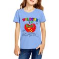 thumbnail image 2 of Sewkxo Kids Back to School T Shirt Short Sleeve Crewneck Letter Print Funny Tops Boys Girls Casual Basic Tees,Sky Blue 140, 2 of 4