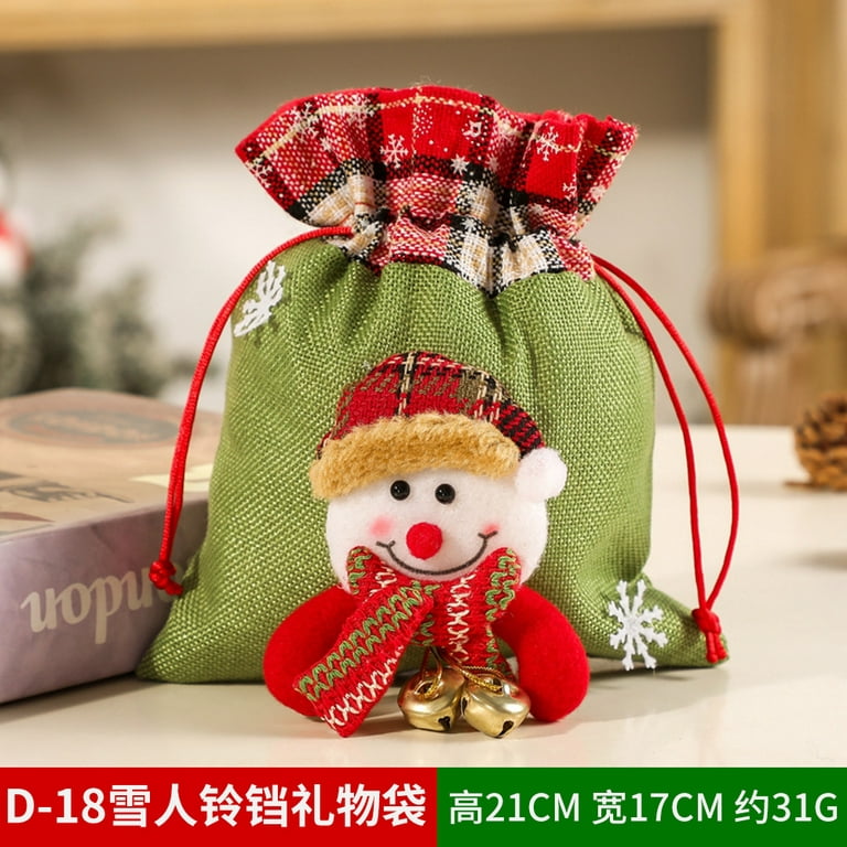 1pc Christmas Apple Bag, Santa style apple bag with bell,Kids Gift