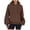 Coffee, variant on Hoodie for Women Fall Winter Relaxed Fit Hooded Puff Sleeves Blouson Drop Shoulder Hoody Solid Color Cotton Sweatshirt Top(Beige,L)