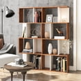 thumbnail image 2 of Wooden Bookcase, Freestanding Decorative Storage Shelves, Room Divider Display Shelf, 4-Tier Bookshelf, Walnut&White, 2 of 7