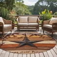 thumbnail image 4 of Round Area Rug 7 Ft, Texas Star Vintage Washable Non-Slip Circle Carpet for Living Room/Bedroom, Berry Burnt Orange Brown Wooden Low-Profile Large Runner Mat Collection Rugs for Indoor, 4 of 8