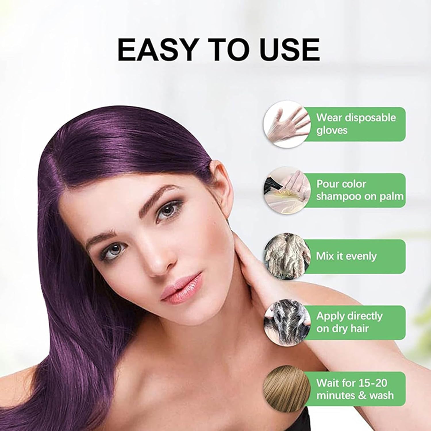 Polar Hair Dye Shampoo, Polar Shampoo Hair Care, Instant Dye Shampoo, Natural Hair Color Shampoo for Gray Hair Coverage, Color Shampoo Hair Dye for Women & Men