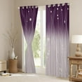 thumbnail image 3 of Purple Darkening Drapes Kids Ombre Strip Lines Curtains for Bedroom Living Room Gradient Style Pearl Blackout Curtains for Women Men Abstract Window Treatments-52"W x 54"L (Pack of 2), 3 of 7