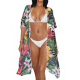 thumbnail image 3 of HELLHERO Quick Dry Bathing Suit Cover Up for Beach High Quality Fabrics Casual Women's Kimono Cardigan Cover Up Tropical Jungle Style, 3 of 6