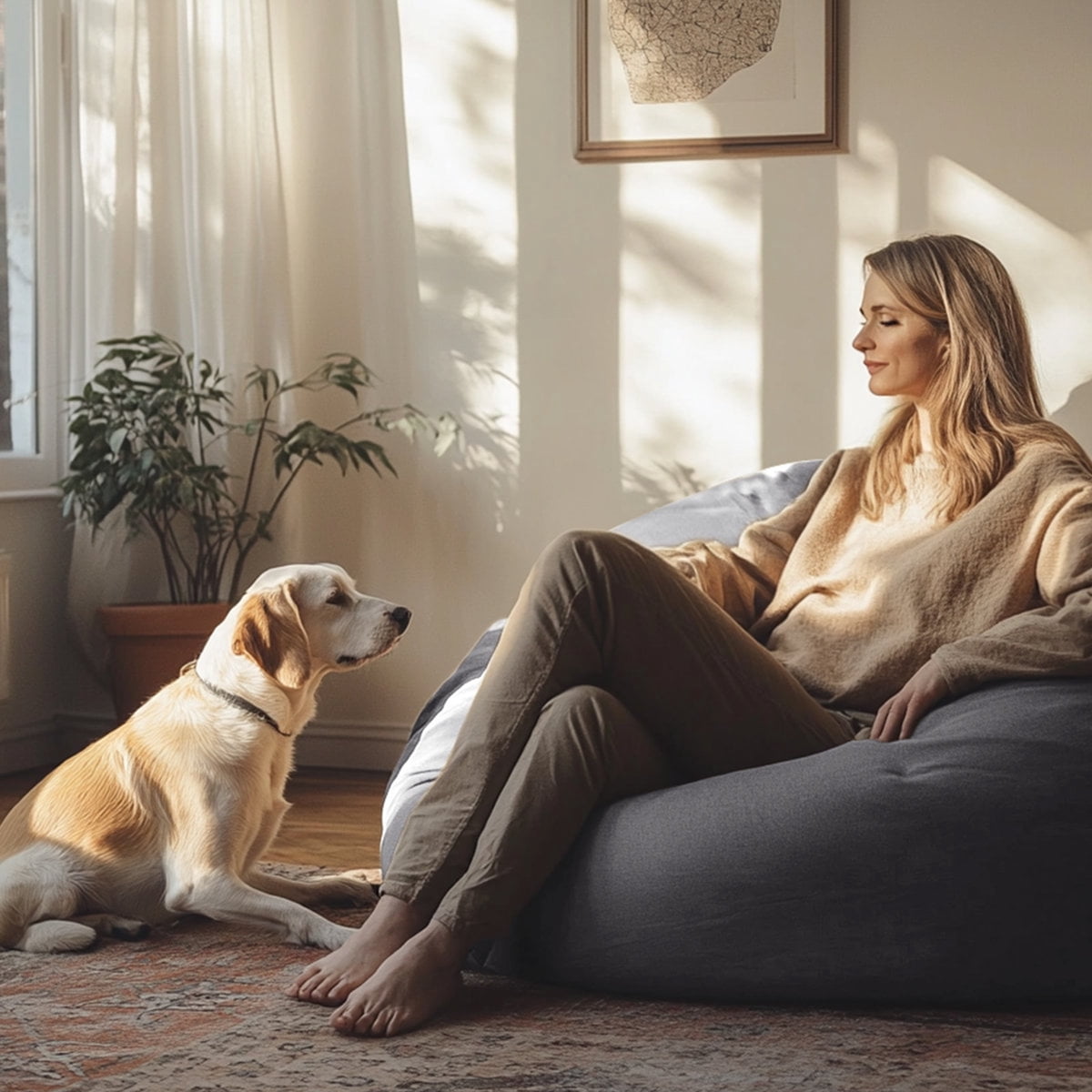 Bean Bag Chair, Oversized Beanbag for Adults, Kid, Comfy Refillable Single Sofa for Living Room, Bedroom, Dorm, Dark Gray