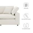 thumbnail image 4 of Modway Commix 4-Seater Upholstered Boucle Fabric Sectional Sofa in Ivory, 4 of 5