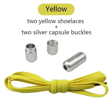 

1Pair No Tie Shoelaces Semicircle Elastic Shoelace Flat Shoe Laces Adult Kids Lazy Laces Sneakers Shoestrings Sports Accessories-Yellow 100cm
